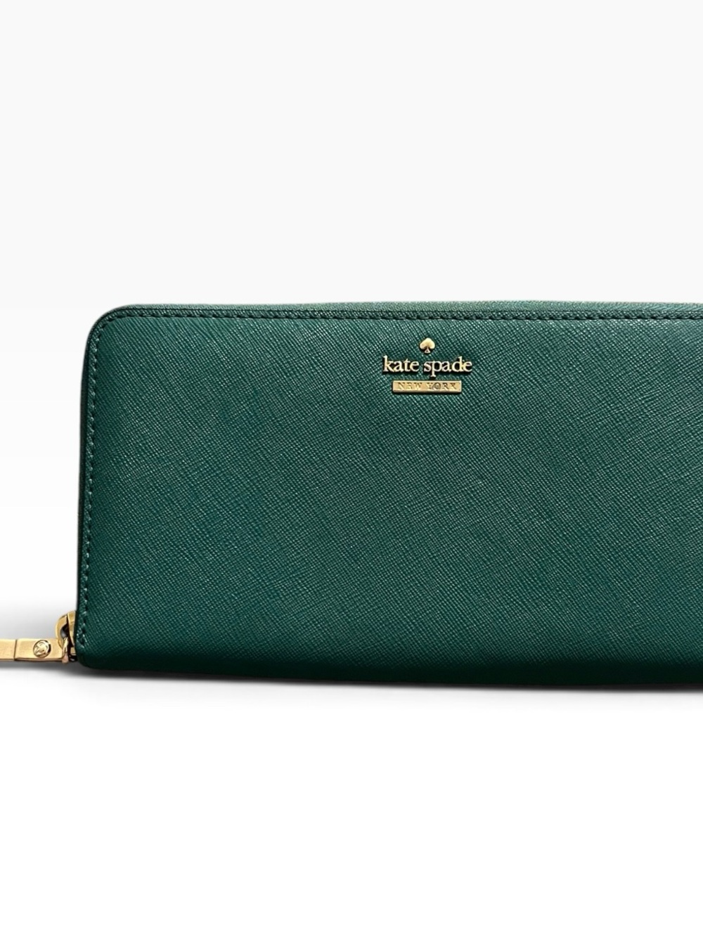kate spade New York Teal Saffiano Zip-Around Wallet